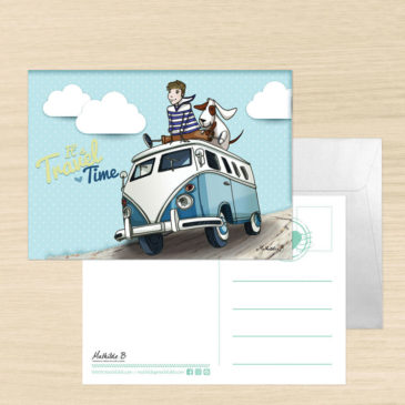 Carte Postale + enveloppe « Noé et Titou, en route pour de nouvelles aventures »