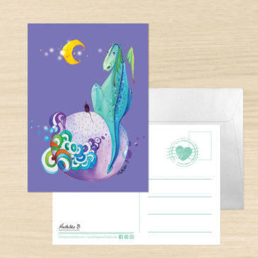 Carte Postale + enveloppe « Léon le dragon »
