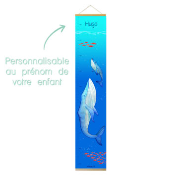 Toise murale « Baleine » personnalisée