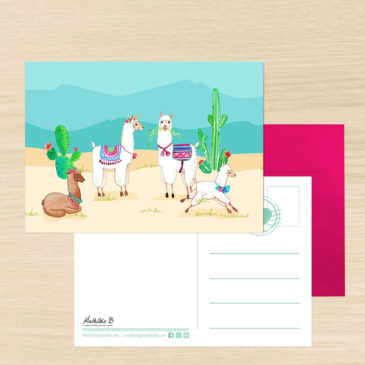 Carte postale Alpaga illustration Mathilde B