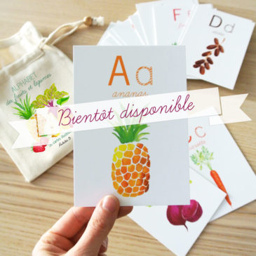 alphabet des fruits et légumes illustrés par Mathilde B