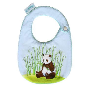 Bavoir bébé panda. Illustration Mathilde B. Fait en France