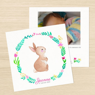 faire part de naissance lapin